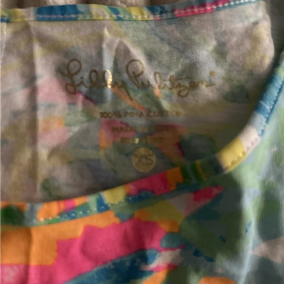 Lilly Pulitzer Marlowe T-Shirt Dress Womens XS Green Sea Salt & Sun Knee Length - Picture 2 of 7